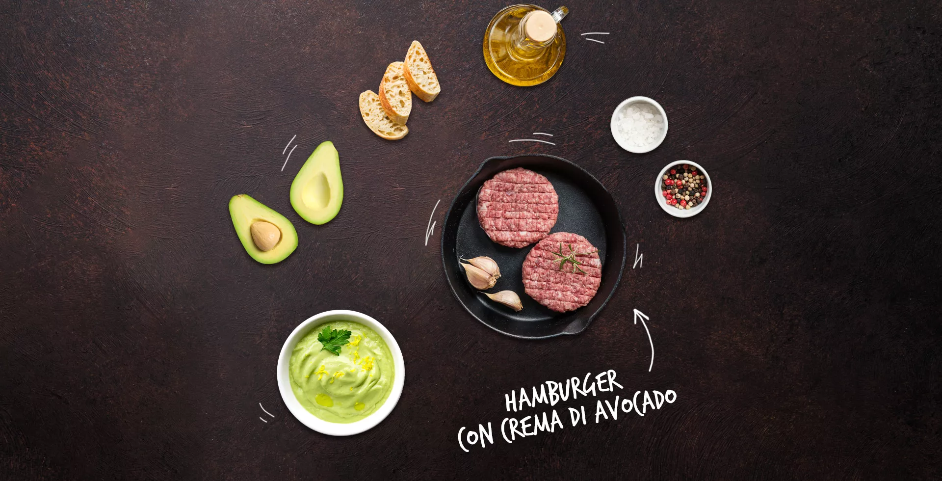 Hamburger con crema di avocado