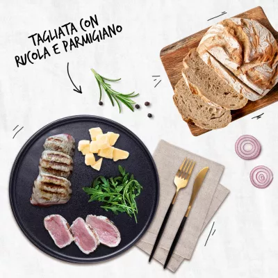 Tagliata con rucola e grana