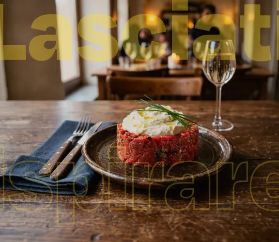 battuta con crema di robiola