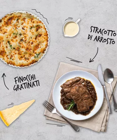 Stracotto e finocchi gratinati con besciamella