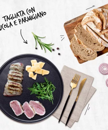Tagliata con rucola e grana