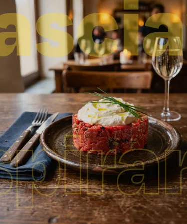 battuta con crema di robiola