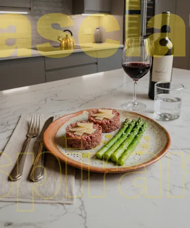 Tartare di Scottona con punte di Asparago di Santena